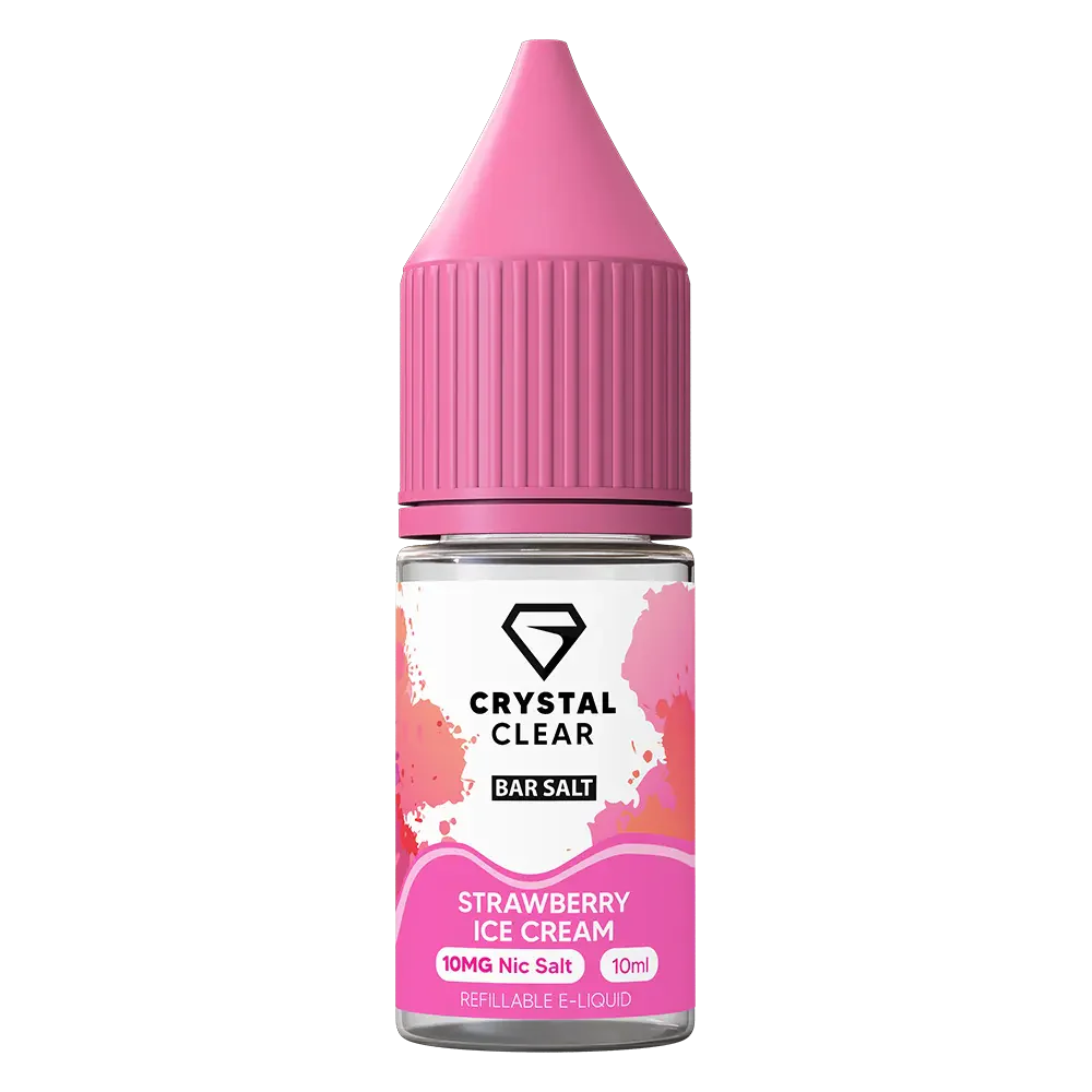 Crystal Clear Strawberry Ice Cream Nic Salt Vape juice 10ml