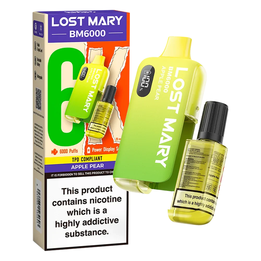 Apple Pear Lost Mary BM6000 Disposable Vape - 5 for 40 Apple Pear Lost Mary BM6000 Disposable Vape - 5 for 40