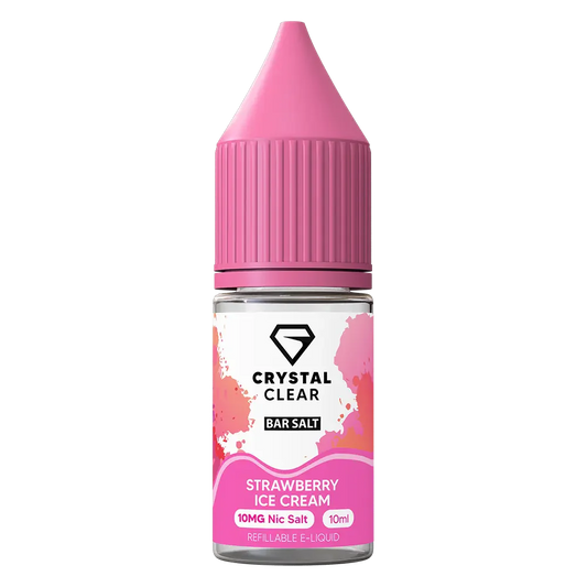 Crystal Clear Strawberry Ice Cream Nic Salt Vape juice 10ml