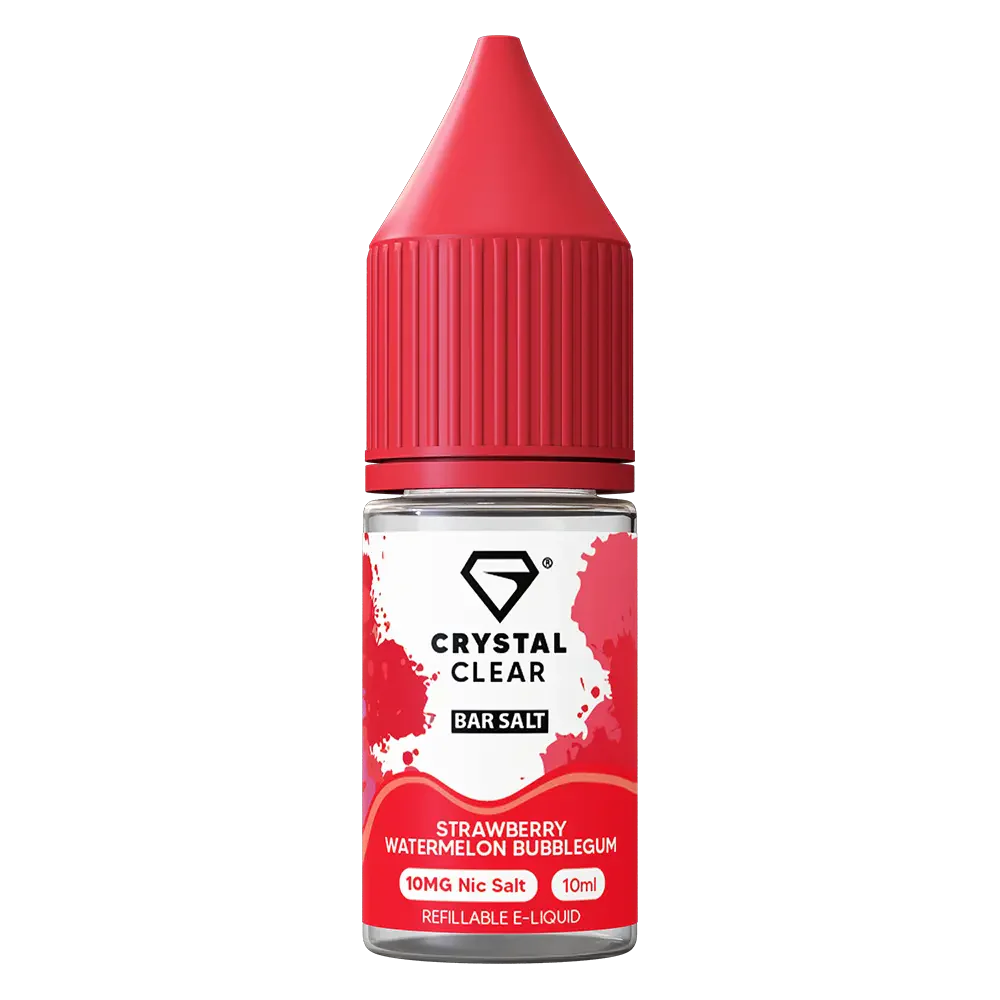 Crystal Clear Strawberry Watermelon Bubblegum Nic Salt Vape juice 10ml