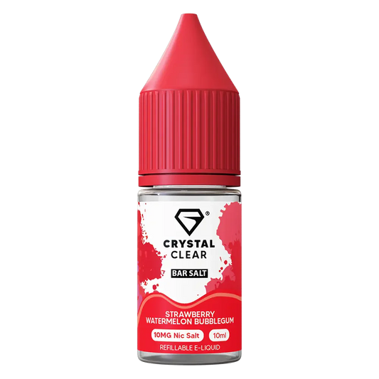 Crystal Clear Strawberry Watermelon Bubblegum Nic Salt Vape juice 10ml