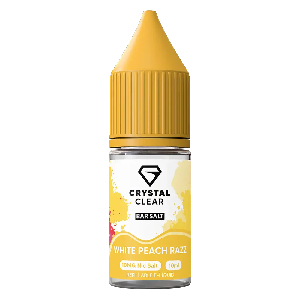 Crystal Clear White Peach Razz Nic Salt Vape juice 10ml