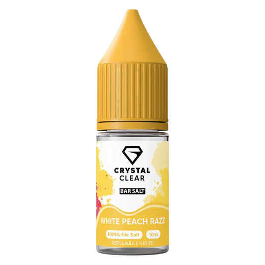 Crystal Clear White Peach Razz Nic Salt Vape juice 10ml