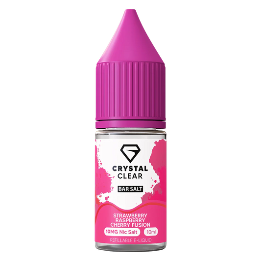 Crystal Clear Strawberry Raspberry Cherry Nic Salt Vape juice 10ml