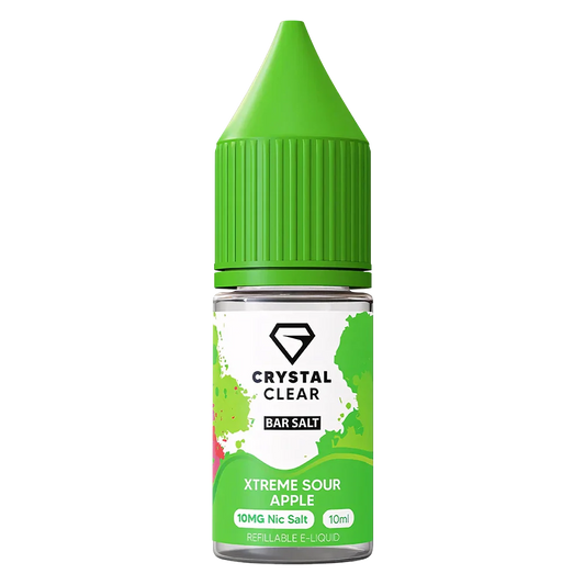 Crystal Clear Xtreme Sour Apple  Nic Salt Vape juice 10ml