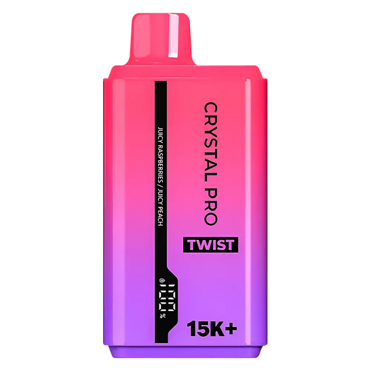 Crystal Pro Twist 15000 Juicy Raspberries / Juicy Peach Disposable Vape