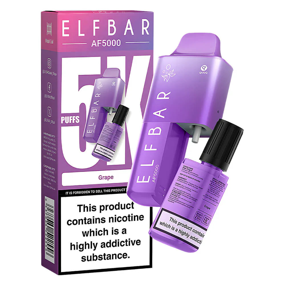 Elf Bar AF5000 Disposable Vape Kit - 5 for 40 Free Delivery Elf Bar AF5000 Disposable Vape Kit - 5 for 40 Free Delivery