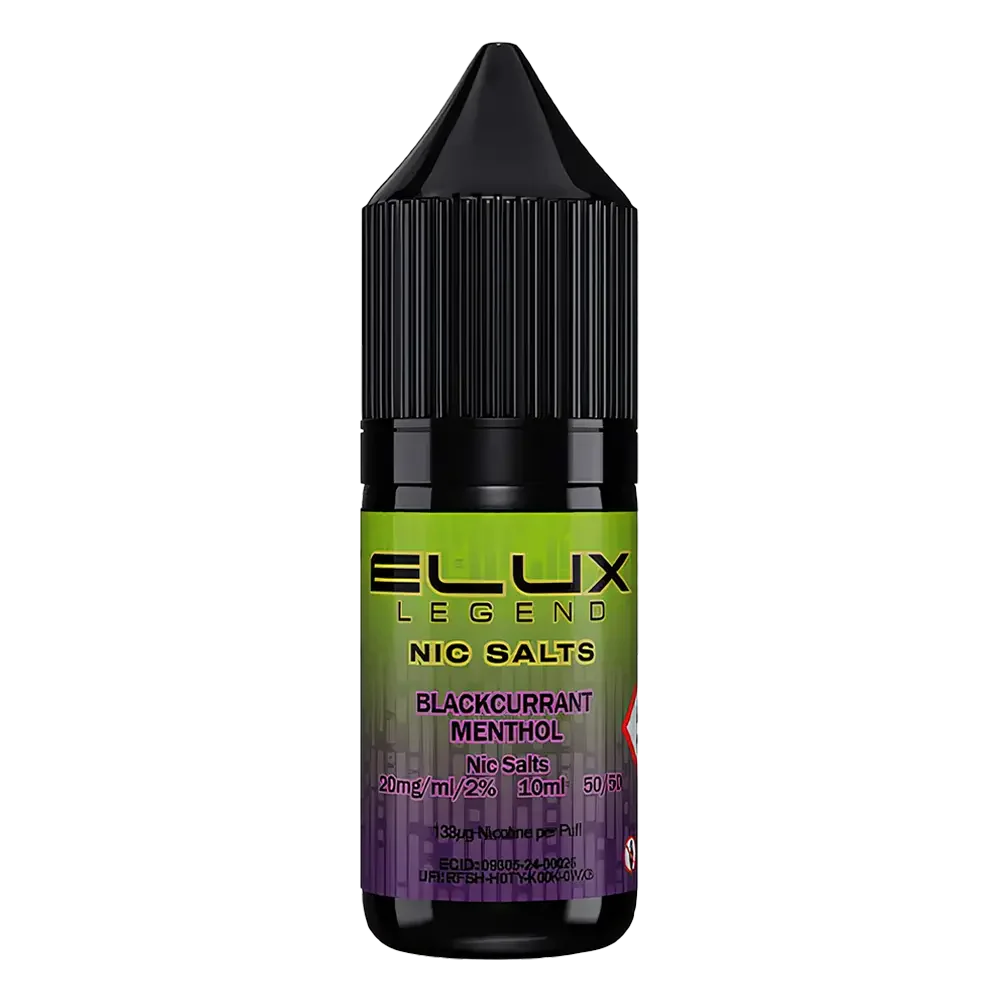 Blackcurrant Menthol Elux Legend Nic Salt Vape Juice