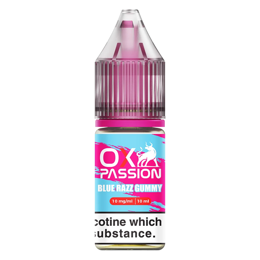 Ox Passion Blue Razz Gummy Nic Salt E-Liquid by OXVA